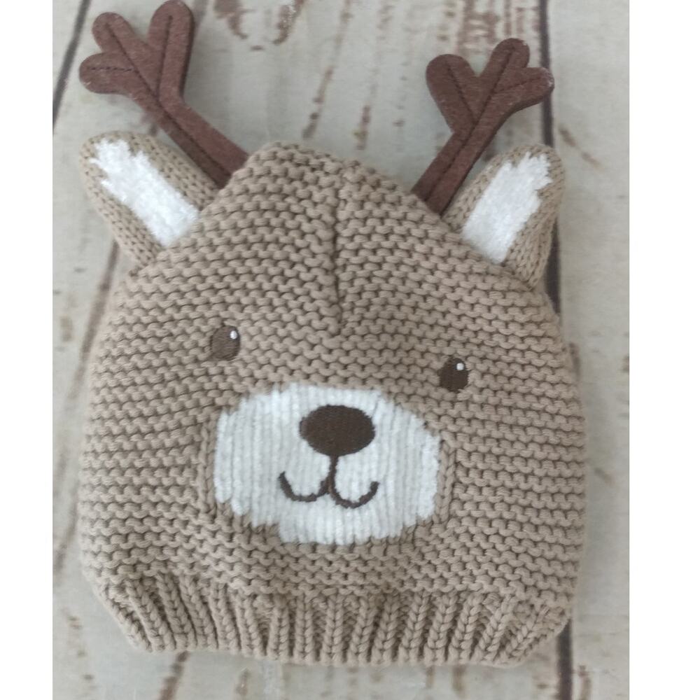 Carter's‎ Baby Reindeer Knit Hat Size 0-3M (cl)